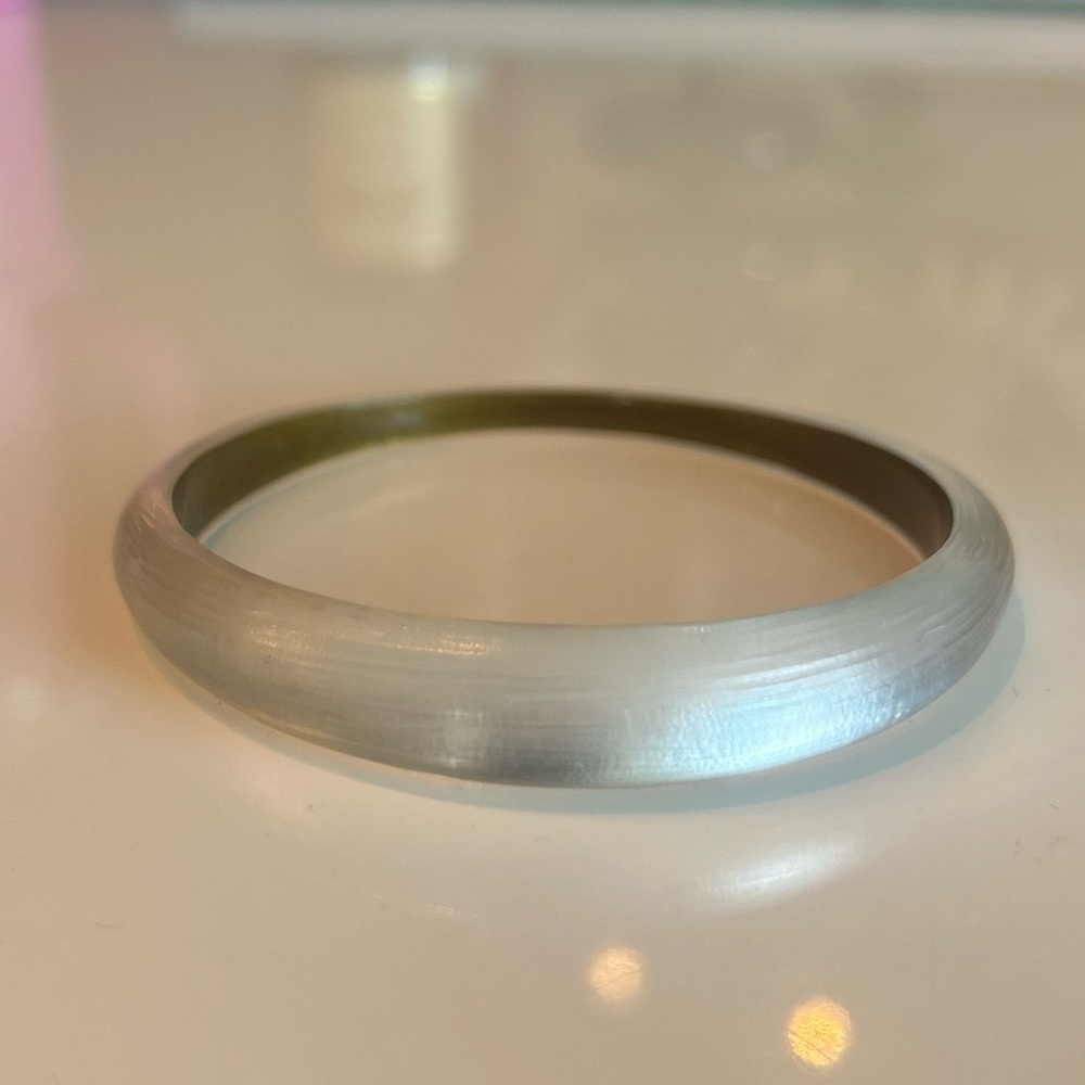 Alexis Bittar Silver Lucite Skinny Tapered Bangle Bracelet - Like new
